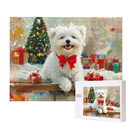 Weihnachten Hund Puzzle 3000 Teile Puzzles Erwachsene, Helle und farbenfrohe Puzzles, Indoor-Puzzle-Kreativspiel zur Entspannung von Erwachsenen und Erziehung oder als Geschenk I-599 von Glslmznq
