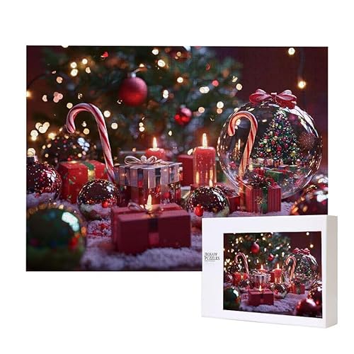 Weihnachten Puzzle 2000 Teile Puzzles Erwachsene, Helle und farbenfrohe Puzzles, Indoor-Puzzle-Kreativspiel zur Entspannung von Erwachsenen und Erziehung oder als Geschenk I-600 von Glslmznq