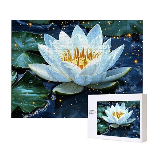 Weißer Lotus Puzzle 1000 Teile Puzzles Erwachsene, Helle und farbenfrohe Puzzles, Indoor-Puzzle-Kreativspiel zur Entspannung von Erwachsenen und Erziehung oder als Geschenk I-10 von Glslmznq