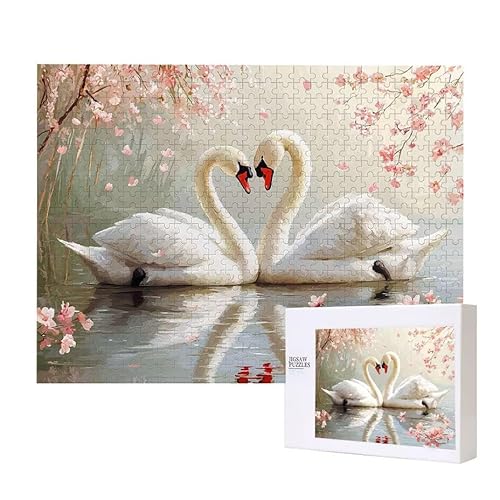 Weißer Schwan Puzzle 1000 Teile Puzzles Erwachsene, Helle und farbenfrohe Puzzles, Indoor-Puzzle-Kreativspiel zur Entspannung von Erwachsenen und Erziehung oder als Geschenk I-14 von Glslmznq