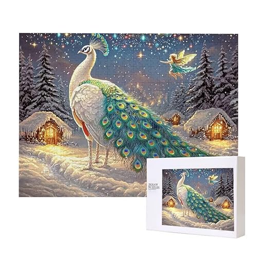 Winter Pfau Puzzle 1000 Teile Puzzles Erwachsene, Helle und farbenfrohe Puzzles, Indoor-Puzzle-Kreativspiel zur Entspannung von Erwachsenen und Erziehung oder als Geschenk I-90 von Glslmznq