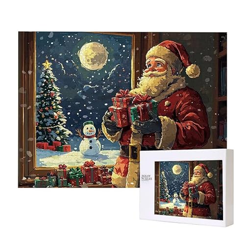 Winter Santa Claus Puzzle 1500 Teile Puzzles Erwachsene, Helle und farbenfrohe Puzzles, Indoor-Puzzle-Kreativspiel zur Entspannung von Erwachsenen und Erziehung oder als Geschenk I-91 von Glslmznq
