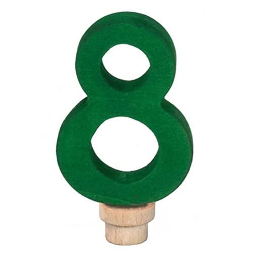 Verjaardagscijfer 8 ringplug 7cm groen von Glückskäfer