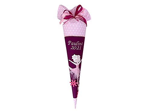 Glückspilz I Schultüte mit Namen personalisiert I Ballerina Ballet I Zuckertüte aus Stoff genäht I mit Kissen + Rohling I Bordeaux Rosa Glückspilz I Schultüte mit Namen personalisiert I Ballerina Ballet I Zuckertüte aus Stoff genäht I mit Kissen + Rohling I Bordeaux Rosa von Glückspilz-Shop