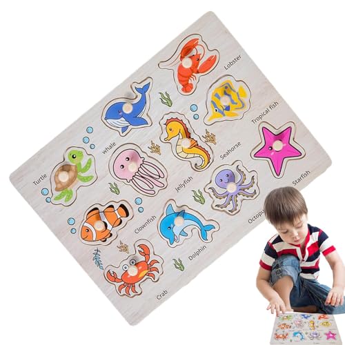 Alphabet-Puzzle-Knöchelbrett, Puzzle-Set für Vorschule | Puzzles für Kleinkinder in Form von Zahlen | Lerntafel für frühes Lernen von Glugahrif