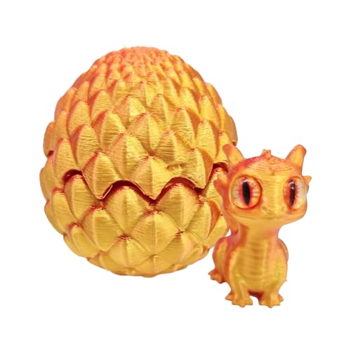 Dragon Zappet Toy, 3D -gedruckter Drachenei | Gradientenfarbe sensorisches 3D -gedrucktes Spielzeug mit beweglicher Gelenk - Ästhetische Desktop -Dekorationen für Schreibtischregal -Nachttischfensterb von Glugahrif