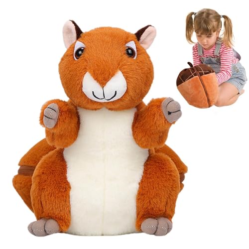 Eichhörnchen-Plüschtier, Plüschtiere | Wendbare Eichhörnchen-Plüschtiere | Plüsch-Sofa-Ornament, Schlafbegleiter für Wohnzimmer, Schlafzimmer, Schlafsaal, Würfel von Glugahrif