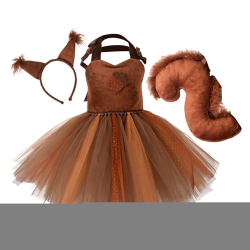 Eichhörnchenkostüm für Eichhörnchen-Kostüm, Tierkostüm-Set | Dschungel-Tutu- für Mädchen, mit Ohren, Stirnband, Schwanz für Mädchen im Alter von 1 bis 12 Jahren Eichhörnchenkostüm für Eichhörnchen-Kostüm, Tierkostüm-Set | Dschungel-Tutu- für Mädchen, mit Ohren, Stirnband, Schwanz für Mädchen im Alter von 1 bis 12 Jahren von Glugahrif