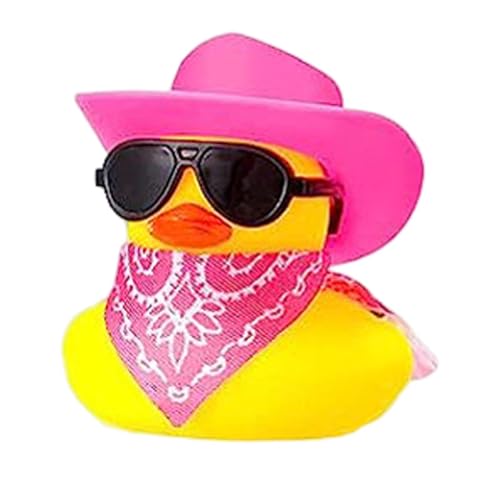 Ente für Auto, Gummiente für Auto, Armaturenbrett, schöne Dekoration für das Armaturenbrett, niedliche gelbe Ente Figur mit Hai-Helm, dekoratives Zubehör von Glugahrif