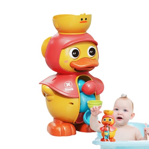 Entenpool Spielzeug, Badespielzeug für – Modell Ente mit drehbarem Wasserrad für Kleinkinder – Interaktives Duschwasserspielzeug mit starken Saugnäpfen für Mädchen und von Glugahrif