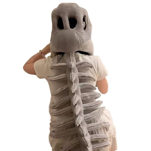 Glugahrif Dinosaur Skelett Kopfschmuck, Maskerade Dinosaurier Knochen Kopfbedeckung, Kostümzubehör Für Kinder Erwachsene Karneval Halloween Bühne von Glugahrif