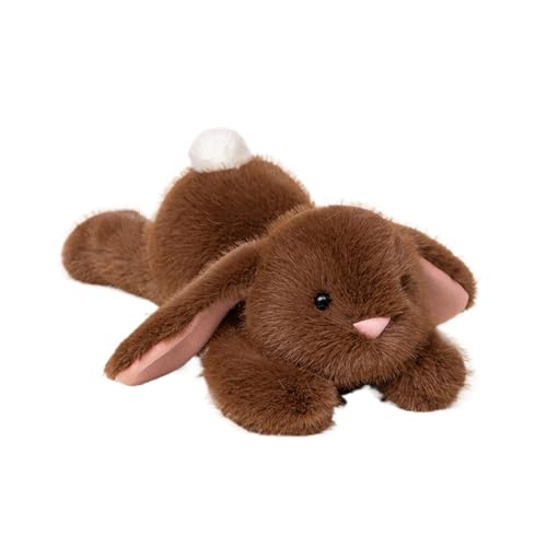 Glugahrif Flauschiges Kaninchen, liegend, Plüschtier Kaninchen, liegend | Huggable Kaninchen-Plüsch, Kollektion der niedlichen Tiere, geliebter Begleiter im Arbeitszimmer, Schlafzimmerdekoration von Glugahrif