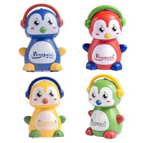 Glugahrif Press & Go -Reibungsauto, Autospielzeug für Baby | 4 Stücke Pinguin -Form -Reibungsauto -Spielzeug | Bunte Figur Sets zum Geburtstag Neujahr Weihnachten Ostern von Glugahrif
