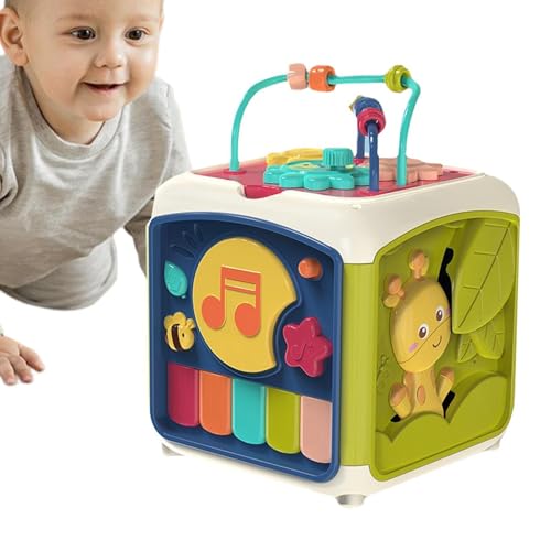 Glugahrif Sensorischer Würfel, animierter Babywürfel, sensorisches Spielzeug mit feiner Motor, Lernspielzeug für Vorschule, Lernaktivitäten für und Mädchen ab 18 Monaten von Glugahrif