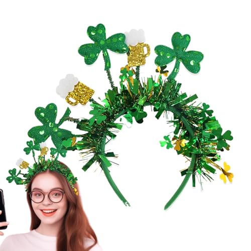 Glugahrif Shamrock-Stirnband, Shamrock Boppers | Haarband mit bunten Streifen, Shamrock Grün, Zubehör für Irish Karneval mit für Frauen Mädchen Glugahrif Shamrock-Stirnband, Shamrock Boppers | Haarband mit bunten Streifen, Shamrock Grün, Zubehör für Irish Karneval mit für Frauen Mädchen von Glugahrif