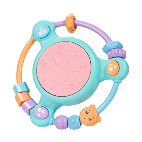 Handtrommelinstrument, Handtrommelspielzeug,Percussion Musical Instrument schütteln Rasseltrommel mit Licht - Multifunktionales sensorisches Handgriff pädagogisches Spielzeug für , Mädchen, Kinder von Glugahrif