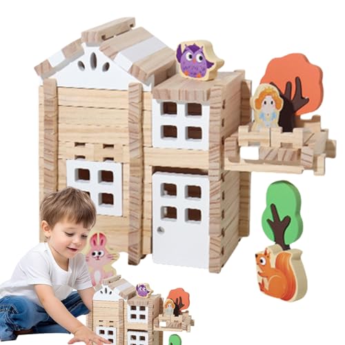 Holzbausteine, Holzmodellbausatz | Interaktives Holzpuzzle-Bauset | Holzbausatz, Hausbauspielzeug, Lern- und Bildungsspielzeug für Kinder Holzbausteine, Holzmodellbausatz | Interaktives Holzpuzzle-Bauset | Holzbausatz, Hausbauspielzeug, Lern- und Bildungsspielzeug für Kinder von Glugahrif