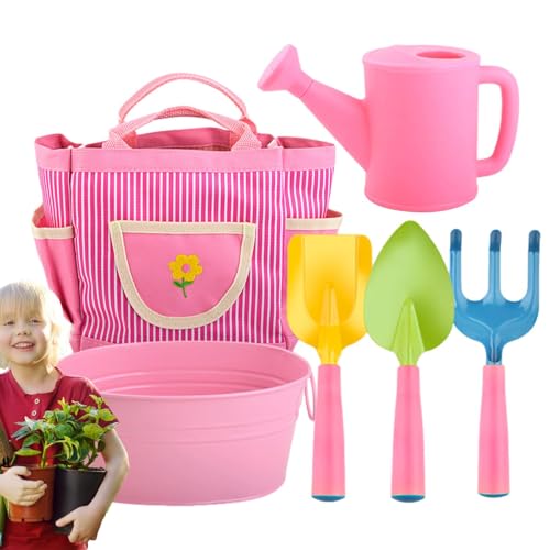 Kids Gardening Tool Set, Gartenwerkzeuge für Kinder - 6x Kids Gartenwerkzeuge Schaufel Rake mit Tasche Tasche | Gartenwerkzeuge Rasen graben Unkrautspielzeug kreatives Denken Gartens Set für Mädchen Kids Gardening Tool Set, Gartenwerkzeuge für Kinder - 6x Kids Gartenwerkzeuge Schaufel Rake mit Tasche Tasche | Gartenwerkzeuge Rasen graben Unkrautspielzeug kreatives Denken Gartens Set für Mädchen von Glugahrif