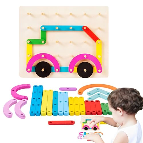 Knöchelpuzzle in Holzform, Holzfußbrett-Puzzle, Stapelset Toy, kreative Stapelformen, geometrisches Formspiel für kleine von Glugahrif