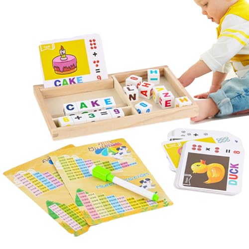 Lernbrett, Holzwürfel Matching-Spiel - Lustige Lern- und Subtraktionswerkzeuge - Tragbares Straßenspiel, Vorschulpädagogische Aktivität für die Lernbrett, Holzwürfel Matching-Spiel - Lustige Lern- und Subtraktionswerkzeuge - Tragbares Straßenspiel, Vorschulpädagogische Aktivität für die von Glugahrif
