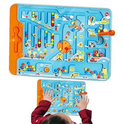 Magnetische Farbe und Zahlenlabyrinth, Magnetpuzzlespiel | Farb- und Zahl magnetische Perlen Labyrinth - Aufklärungsspielzeug Vorschullernaktivitäten für Zuhause, Freien und Reisen von Glugahrif
