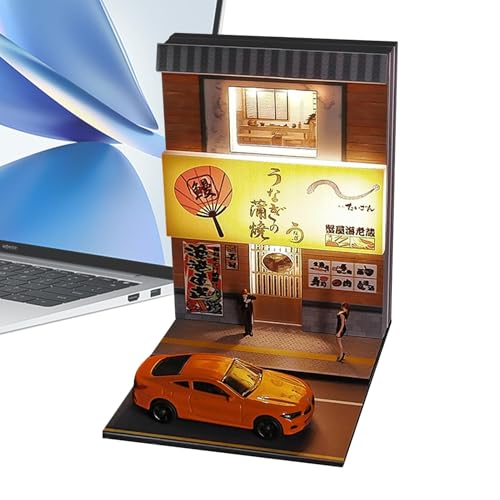 Miniatur-Haus-Set, Miniatur-Haus-Kits für Erwachsene, 1:64, japanisches Sushi-Restaurant-Gebäude, einzigartiges DIY-Modell-Kit, Miniatur-LED-Lampe-Raum, mit Möbeln Miniatur-Haus-Set, Miniatur-Haus-Kits für Erwachsene, 1:64, japanisches Sushi-Restaurant-Gebäude, einzigartiges DIY-Modell-Kit, Miniatur-LED-Lampe-Raum, mit Möbeln von Glugahrif
