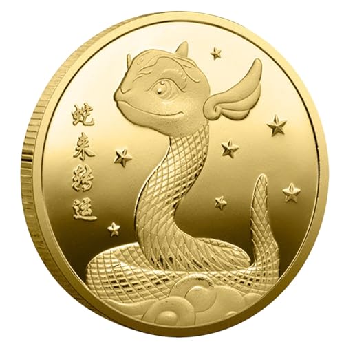 Neujahrsmünze 2025 -Schlangenmünze-Gedenkmünze - Feng Shui-Geld Chinesische Tai Home Craft Culture Sammlerstückmünzen Neujahrsmünze 2025 -Schlangenmünze-Gedenkmünze - Feng Shui-Geld Chinesische Tai Home Craft Culture Sammlerstückmünzen von Glugahrif