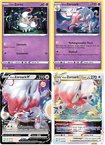 Hisui-Zorua & Hisui-Zoroark -Rare Holo & V & VSTAR Set Schwert & Schild Verlorener Ursprung 75-76,146-147/196 Sammelkarten Pokemon Einzelkarten von Glurak