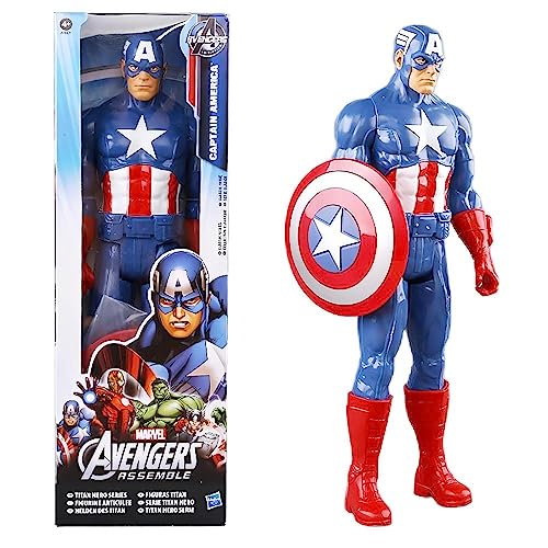 Marvel Avengers Action-Figur, Titan Hero Serie Marvel Action-Figur, inspiriert durch das Marvel Universum, Für Kinder ab 3 Jahren (Captain) von Glurak