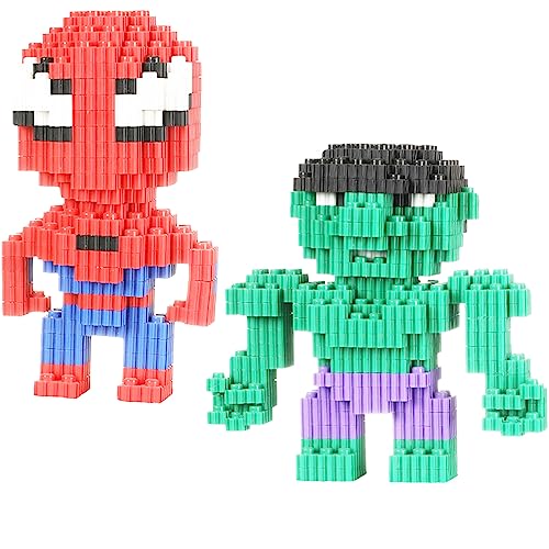 Miniature Building Blocks Puzzle Spider Figuren Actionfigur, Hulk Cartoon DIY Modell 3D Mini Puzzle Kinder Pädagogische Toys für Jungen und Mädchen Weihnachten Geburtstagsgeschenk von Glurak