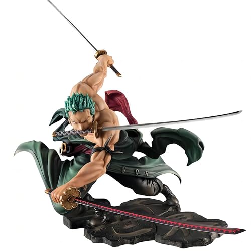 Glurak One Piece Zoro Figuren Anime Statue Model Actionfigur Doll Collectibles Sammlerstück Dekoration Ornamente Sammlung Desktop Puppe -26cm von Glurak