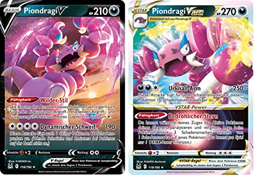 Piondragi V & Piondragi VSTAR Set Schwert & Schild Verlorener Ursprung 118-119/196 Sammelkarten Pokemon Einzelkarten von Glurak
