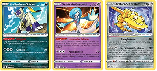Strahlendes Hisui-Snieboss & -Gardevoir & -Stahlos Set Schwert & Schild Verlorener Ursprung 69;123-124/196 Sammelkarten Pokemon Einzelkarten von Glurak