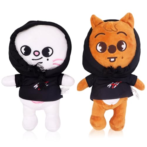 GlymzToy 2 PCS Stray-K Plüsch,Stray-K Plüschtier,Cartoon Plüschtier Spielzeug,25cm SüßEs SKZ Kuscheltier Spielzeug,Niedliches TierplüSchtier, für Kinder und Fan-A von GlymzToy