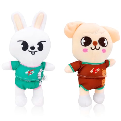 GlymzToy 2 PCS Stray-K Plüsch,Stray-K Plüschtier,Cartoon Plüschtier Spielzeug,25cm SüßEs SKZ Kuscheltier Spielzeug,Niedliches TierplüSchtier, für Kinder und Fan-B von GlymzToy