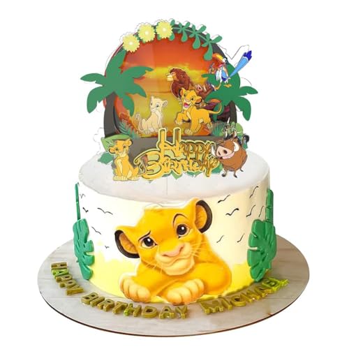 GlymzToy Tortendeko König der Löwen-Kuchendekoration Torte Dschungel Party Kuchendeko Geburtstagsdeko für Kinder Mädchen Junge Kindergeburtstag Deko von GlymzToy