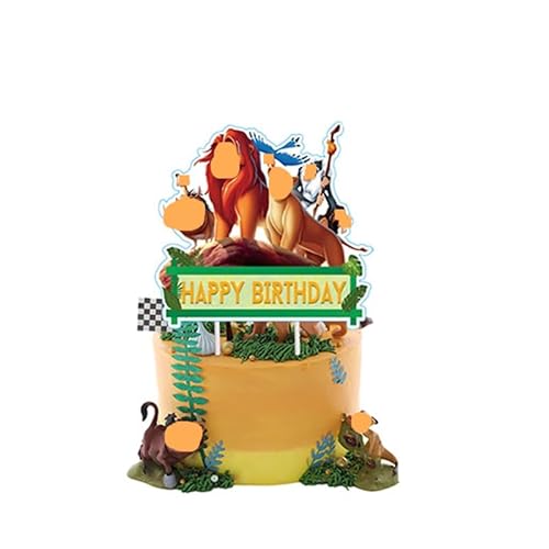 Löwen Kuchen Dekoration,Kuchen Topper Löwen Kinder Geburtstag Dekoration Dschungel Party Kuchen Dekoration für Geburtstagsfeier Mädchen Jungen von GlymzToy