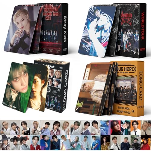 Stray-K Lomo Karten 4PCCK/220 Stück New Album Stray-K Fanartikel Set für Fans Stray-K Neues Album Telefonkarten Kpop Stray Kids Geschenkset,Kpop Lomo Card Gift Lomo Cards Merch for Boys and Girls von GlymzToy