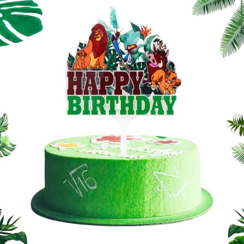 Tortendeko König der Löwen-Kuchendekoration Torte Dschungel Party Kuchendeko Geburtstagsdeko für Kinder Mädchen Junge Kindergeburtstag Deko - Style A von GlymzToy