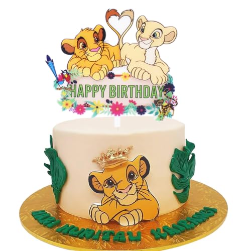 Tortendeko König der Löwen-Kuchendekoration Torte Dschungel Party Kuchendeko Geburtstagsdeko für Kinder Mädchen Junge Kindergeburtstag Deko - Style B von GlymzToy