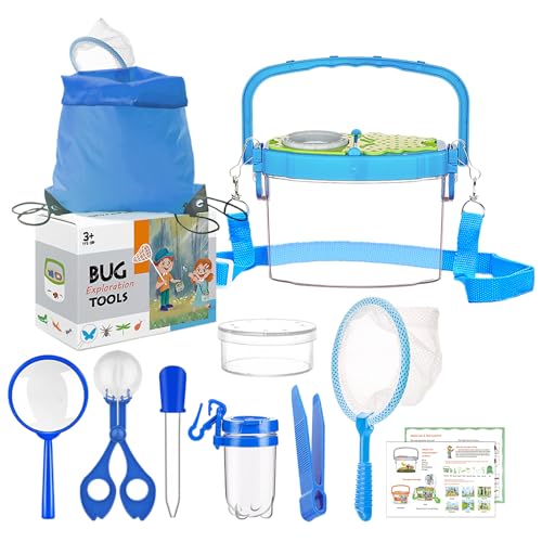 GmeDhc 11 Stück Forscherset Outdoor Spielzeug Set, mit Insektenfänger, Becherlupe, Mikroskop, Pinzette, Kordelzugbeutel Camping Naturerkundungen Geschenk für Junge und Mädchen ab 3 6 Jahre GmeDhc 11 Stück Forscherset Outdoor Spielzeug Set, mit Insektenfänger, Becherlupe, Mikroskop, Pinzette, Kordelzugbeutel Camping Naturerkundungen Geschenk für Junge und Mädchen ab 3 6 Jahre von GmeDhc