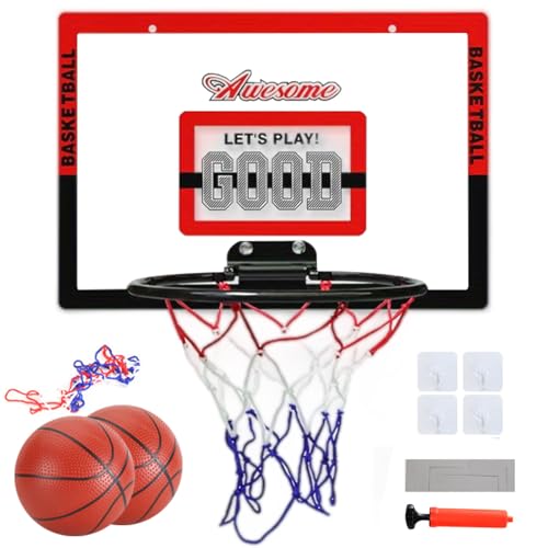 GmeDhc Basketballkorb Indoor, Kinder Basketballkorb Set Mit 2 Ball, 1 Pumpe, 4 Haken, Mini Basketballkorb fürs Zimmer, Schlafzimmer, Büro, Sport Spiel Satz Geschenke für Jungen GmeDhc Basketballkorb Indoor, Kinder Basketballkorb Set Mit 2 Ball, 1 Pumpe, 4 Haken, Mini Basketballkorb fürs Zimmer, Schlafzimmer, Büro, Sport Spiel Satz Geschenke für Jungen von GmeDhc