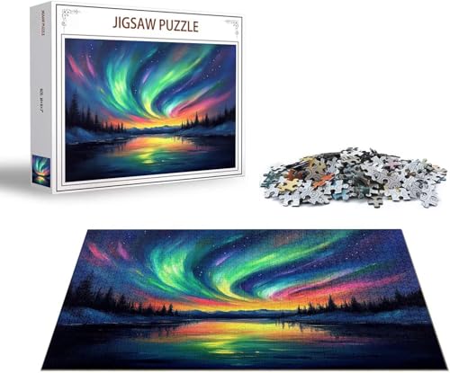 Puzzle 1500 Teile Nordlicht Puzzle Landschaft Holzpuzzle Erwachsene, DIY Groß Klassische Jigsaw, EIN Herausforderndes Rätsel, Puzzlespiele für Die Ganze Familie Jigsaw für Kinder Ab 14 Jahrenx-1058 von Gmeignl