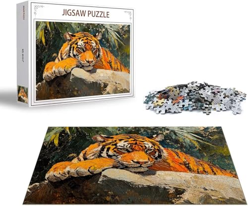 Puzzle 1500 Teile Tiger Puzzle Tier Holzpuzzle Erwachsene, Groß Klassische Jigsaw, EIN Herausforderndes Rätsel, Puzzlespiele für Die Ganze Familie Jigsaw für Erwachsene und Kinder Ab 14 Jahrenx-1266 von Gmeignl