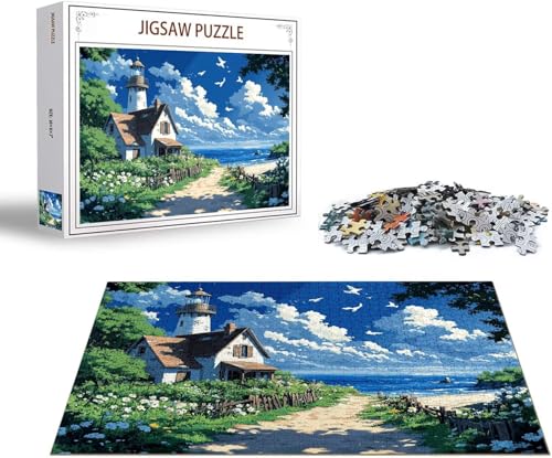Puzzle 3000 Teile Landschaft Puzzle Leuchtturm Holzpuzzle Erwachsene, DIY Groß Klassische Jigsaw, EIN Herausforderndes Rätsel, Puzzlespiele für Die Ganze Familie Jigsaw für Kinder Ab 14 Jahrenx-1044 von Gmeignl
