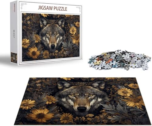 Puzzle 3000 Teile Wolf Puzzle Blume Holzpuzzle Erwachsene, Groß Klassische Jigsaw, EIN Herausforderndes Rätsel, Puzzlespiele für Die Ganze Familie Jigsaw für Erwachsene und Kinder Ab 14 Jahrenx-1603 von Gmeignl