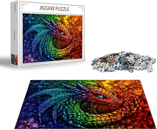 Puzzle 5000 Teile Drachen Puzzle Farbe Holzpuzzle ErwachseneGroß Klassische Jigsaw, EIN Herausforderndes Rätsel, Puzzlespiele für Die Ganze Familie Jigsaw für Erwachsene und Kinder Ab 14 Jahrenx-1435 von Gmeignl