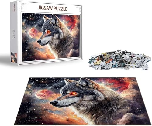 Puzzle 5000 Teile Farbe Puzzle Wolf Holzpuzzle Erwachsene DIY Groß Klassische Jigsaw, Ein Herausforderndes Rätsel, Puzzlespiele für Die Ganze Familie Jigsaw für Erwachsene und Kinder Ab 14 Jahrenx-995 von Gmeignl
