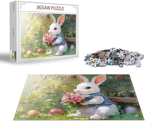 Puzzle 5000 Teile Kaninchen Puzzle Blume Holzpuzzle ErwachseneGroß Klassische Jigsaw, Ein Herausforderndes Rätsel Puzzlespiele für Die Ganze Familie Jigsaw für Erwachsene und Kinder Ab 14 Jahrenx-1260 von Gmeignl