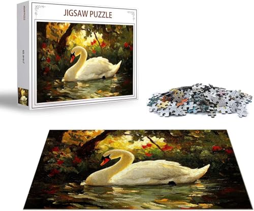 Puzzle 5000 Teile Landschaft Puzzle Schwan Holzpuzzle Erwachsene Klassische Jigsaw, EIN Herausforderndes Rätsel, Puzzlespiele für Die Ganze Familie Jigsaw für Erwachsene und Kinder Ab 14 Jahrenx-1040 von Gmeignl